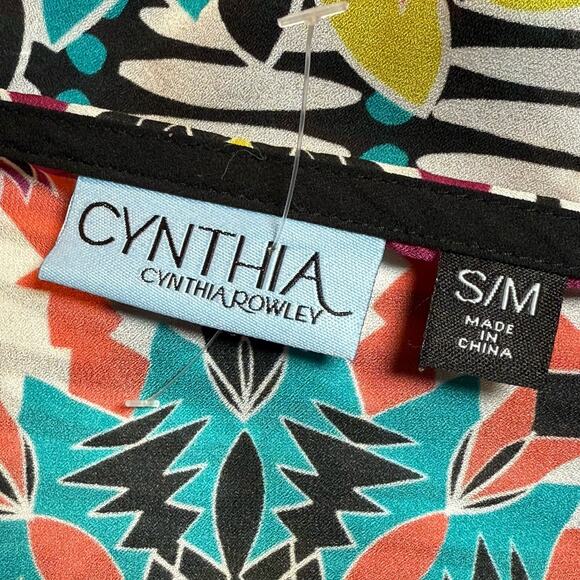 Cynthia Rowley Kimono Hippie Boho Beach Cover Up Sz S/M Open Front Tribal Print - Picture 6 of 8